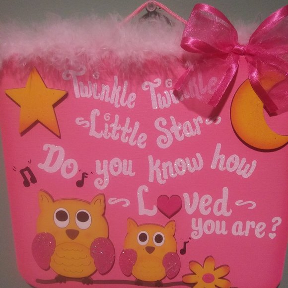Owl Wall Plaque Kids Bedroom Decor~Twinkle Twinkle Little Star Do You Know.... - Picture 2 of 8